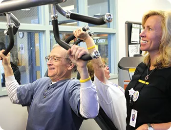 A cancer survivor takes part in a LIVESTRONG program