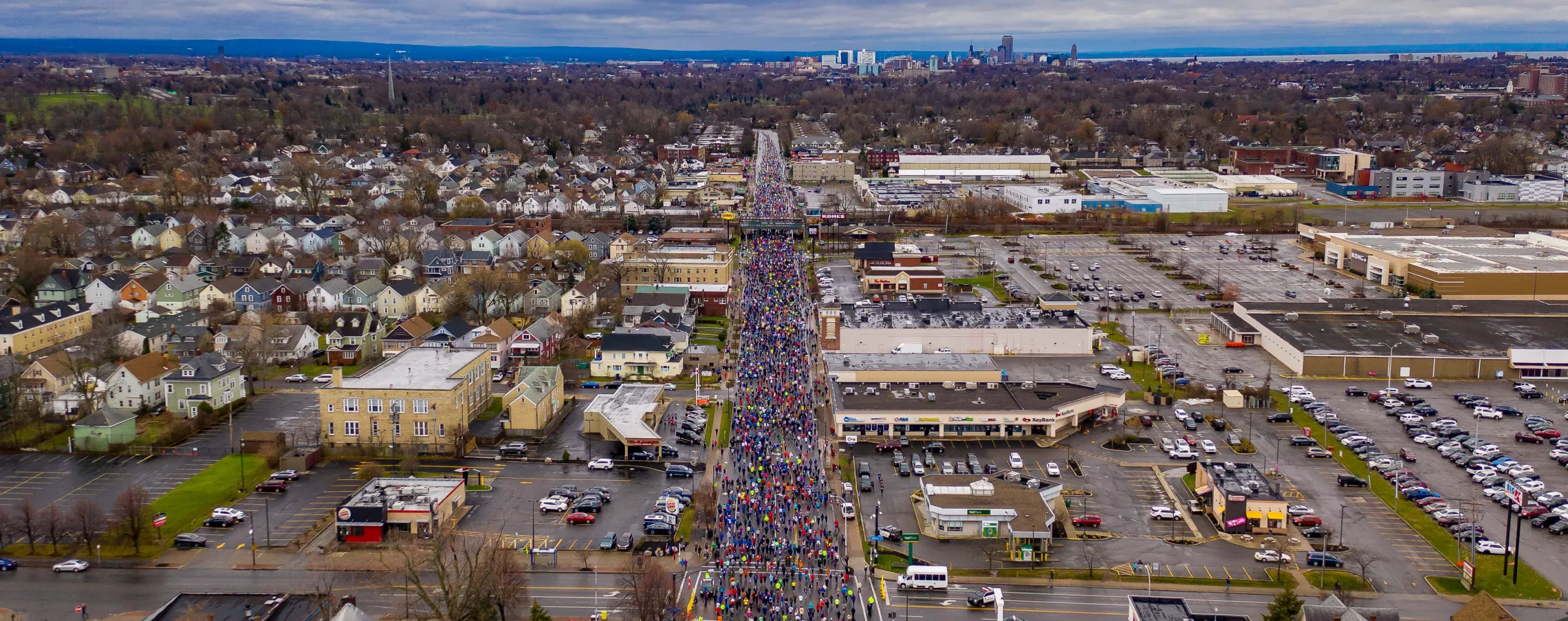drone photo of turkey trot route