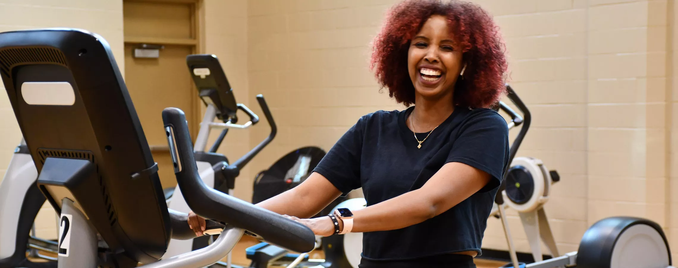 woman on recumbent bike