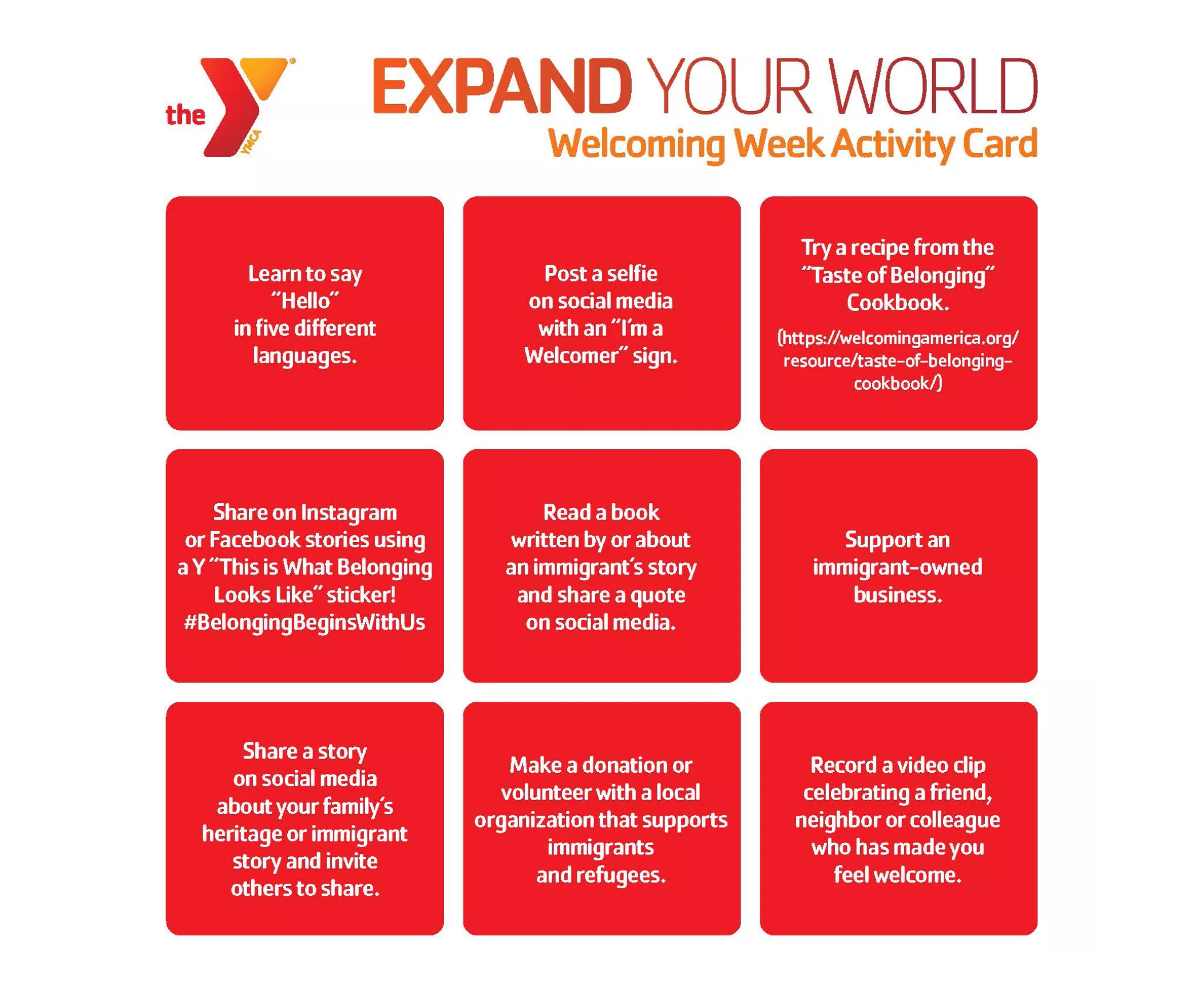 Expand Your World Activity Card