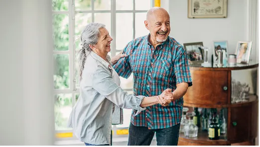 Elderly couple dancing