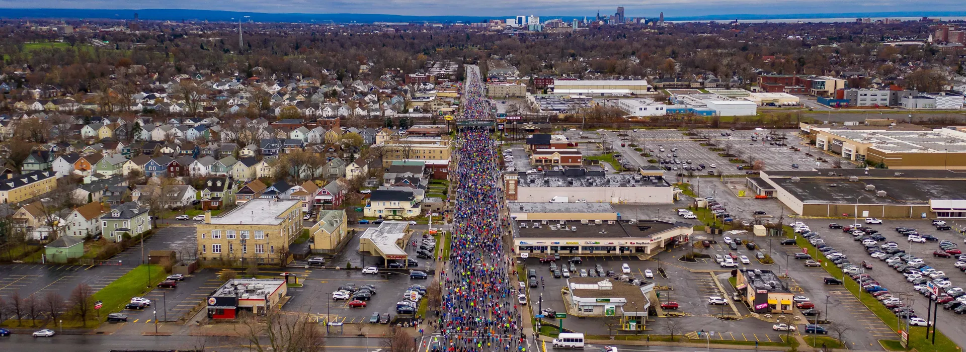 drone photo of turkey trot route