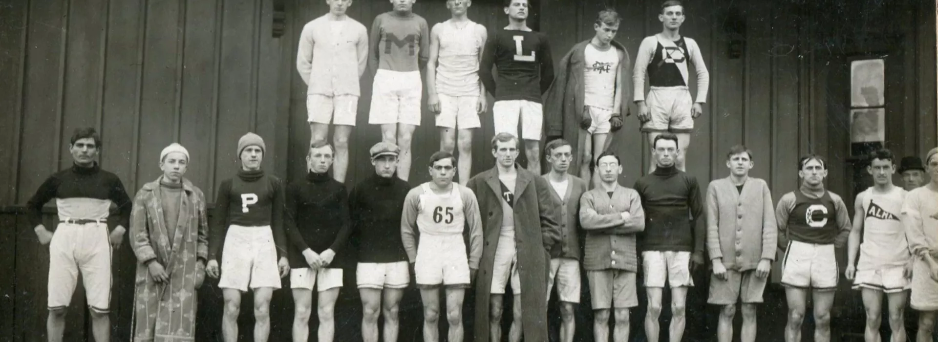 Historical photo of turkey trot runners from 1911