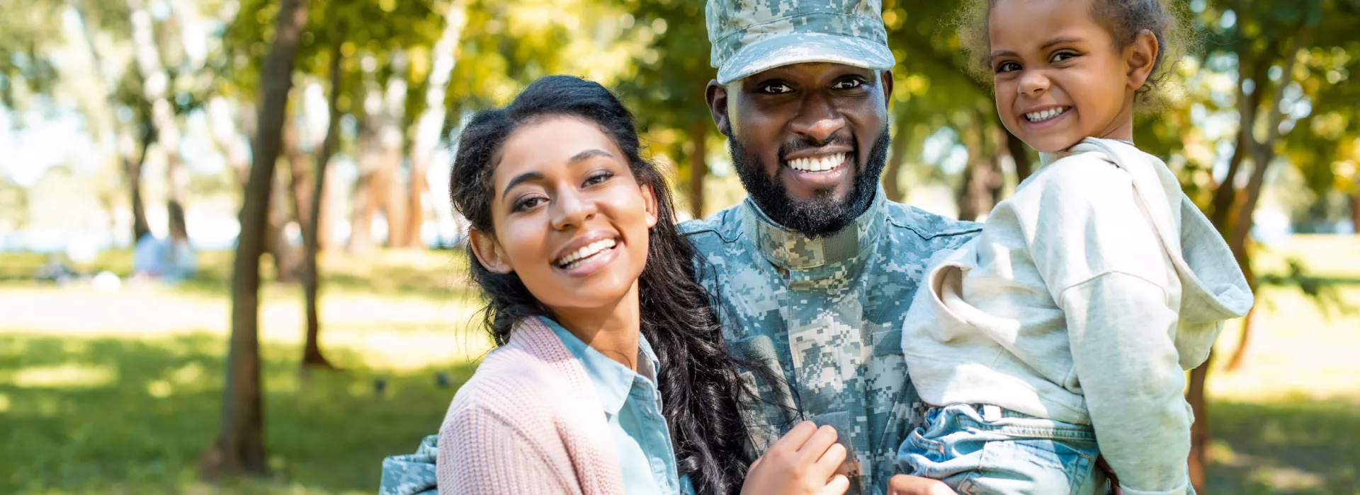 Military Family outside