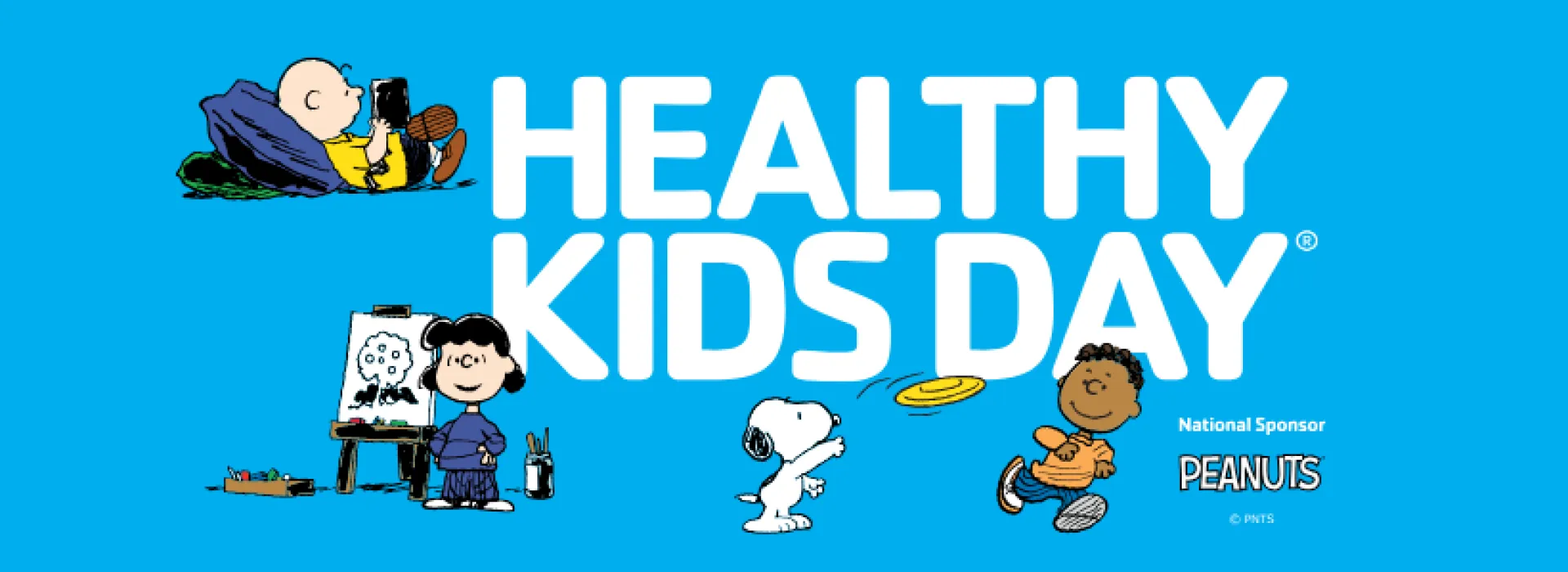 Blue Healthy Kids Day Banner